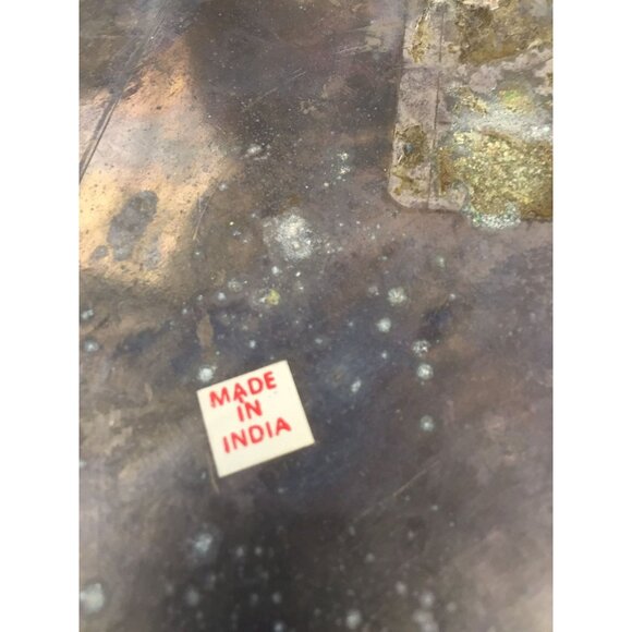 Vintage Pewter Tall Vase Ornate Leave Pattern Made In India Store Canes, Flowers - Picture 3 of 8